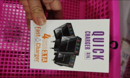 Caricatore USB Rapido 4 Porte Quick Charge 3.0