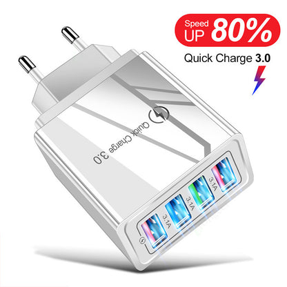Caricatore USB Rapido 4 Porte Quick Charge 3.0