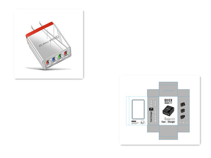 Caricatore USB Rapido 4 Porte Quick Charge 3.0