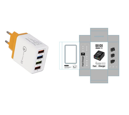Caricatore USB Rapido 4 Porte Quick Charge 3.0