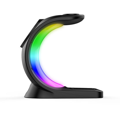 Stazione di Ricarica Wireless 4 in 1 con Luce Ambiente