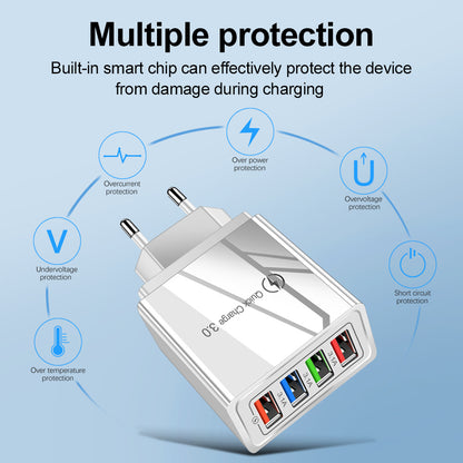 Caricatore USB Rapido 4 Porte Quick Charge 3.0