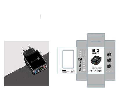 Caricatore USB Rapido 4 Porte Quick Charge 3.0