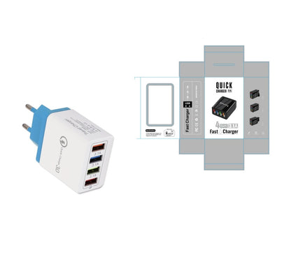 Caricatore USB Rapido 4 Porte Quick Charge 3.0