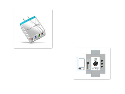 Caricatore USB Rapido 4 Porte Quick Charge 3.0