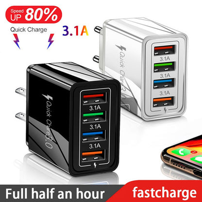 Caricatore USB Rapido 4 Porte Quick Charge 3.0